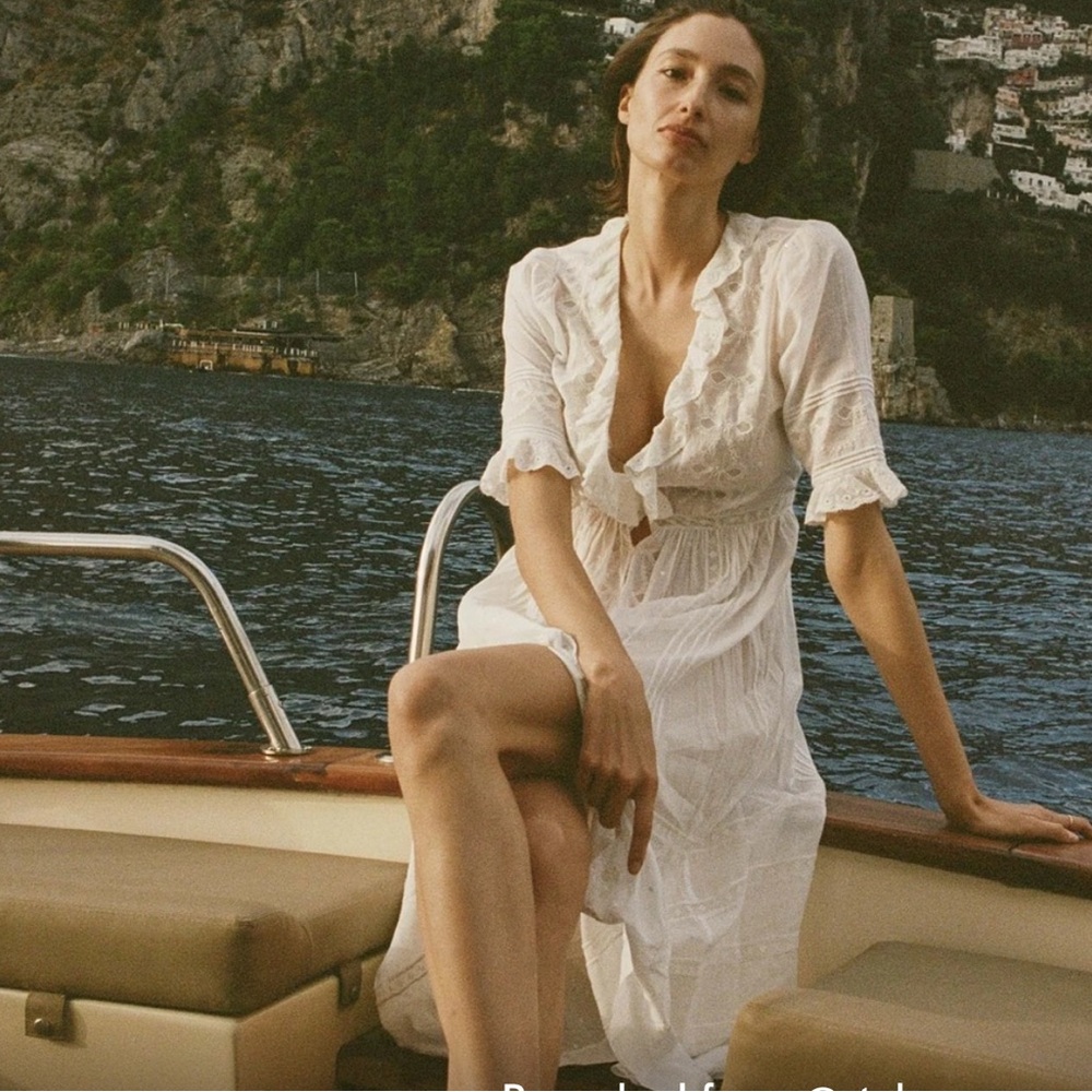 🍋 New Doen Rosabella dress salt XS